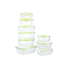 GLASSWELL 9 Pieces With Locking Lids Airtight Leak Proof Glass Food Container Set
